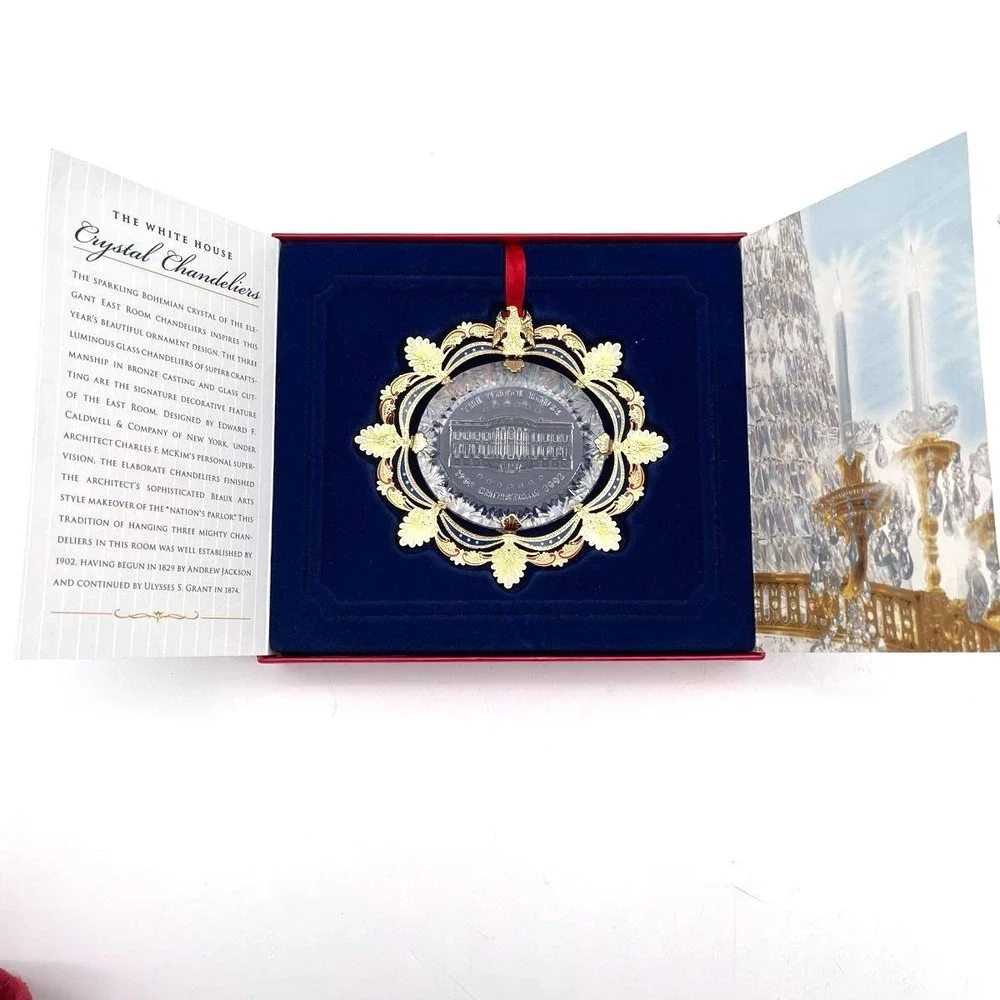 White House Historical Association 2002 Christmas Ornament Crystal Chandeliers